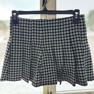 Altar'd State Black and White Checkered Mini Skirt